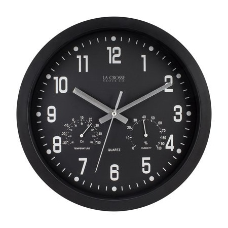 La Crosse Technology 12 BLK Plas Wall Clock 404-2631
